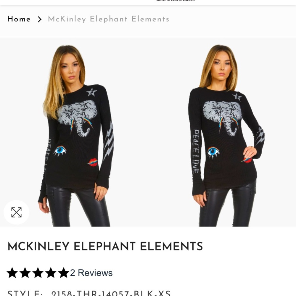 Lauren Moshi. McKinley Electric Elephants size S in black
